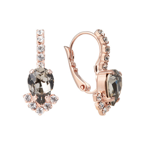 Auskari "Leonora II (Black Diamond)" ar Preciosa™ kristāliem